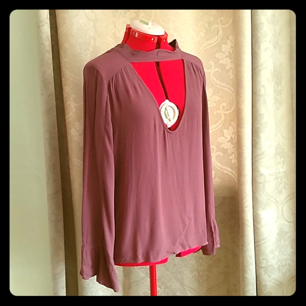 American Eagle Outfitters | Mauve Boho Summer Open-Back Top Small NWT